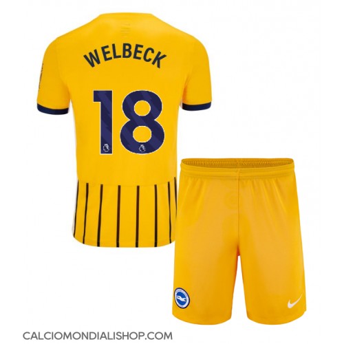 Maglie da calcio Brighton Danny Welbeck #18 Seconda Maglia Bambino 2024-25 Manica Corta (+ Pantaloni corti)